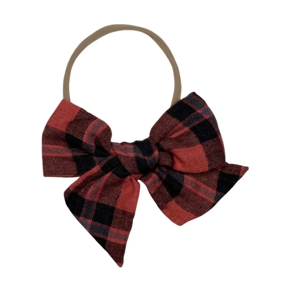 Wunderkin‎ Plaid Headband Bow